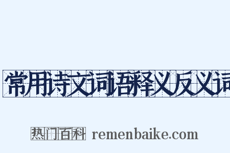 常用诗文词语释义反义词是什么意思的图片